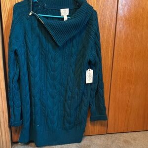 St John’s Bay Teal Cable Knit Sweater